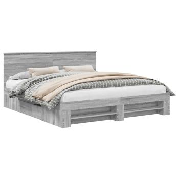 Bettrahmen Graues Sonoma 180 x 200 cm Holzwerkstoff