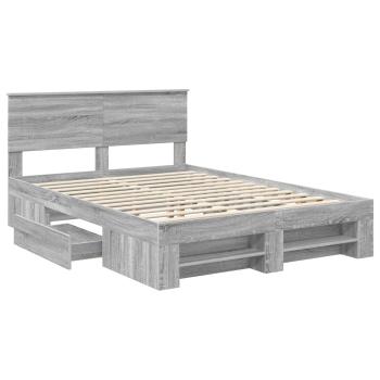 Bettrahmen Graues Sonoma 150 x 200 cm Holzwerkstoff