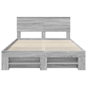 Bettrahmen Graues Sonoma 150 x 200 cm Holzwerkstoff