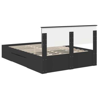 Bettrahmen mit Kopfteil Schwarz 140 x 200 cm Holzwerkstoff