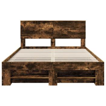 Bettrahmen Geräucherte Eiche 140 x 200 cm Holzwerkstoff