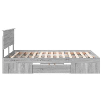 Bettrahmen Graues Sonoma 140 x 200 cm Holzwerkstoff