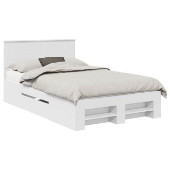 Bettrahmen mit Kopfteil Weiß 137 x 203 cm Holzwerkstoff