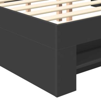 Bettrahmen mit Kopfteil Schwarz 137 x 203 cm Holzwerkstoff