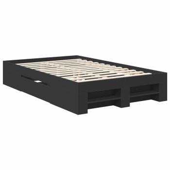 Bettrahmen mit Kopfteil Schwarz 137 x 203 cm Holzwerkstoff