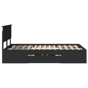 Bettrahmen mit Kopfteil Schwarz 137 x 203 cm Holzwerkstoff