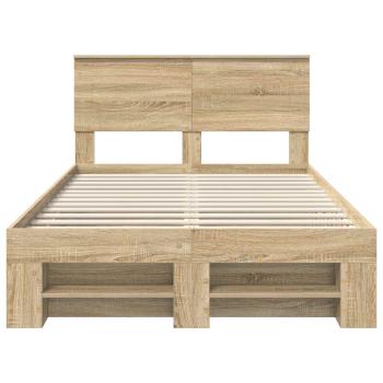 Bettrahmen mit Kopfteil Sonoma-Eiche 137 x 203 cm Holzwerkstoff