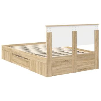 Bettrahmen mit Kopfteil Sonoma-Eiche 137 x 203 cm Holzwerkstoff