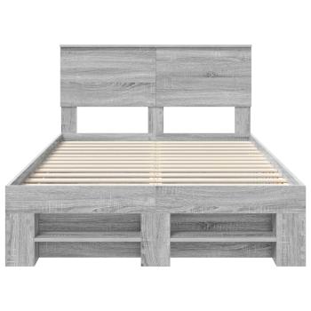 Bettrahmen Graues Sonoma 137 x 203 cm Holzwerkstoff