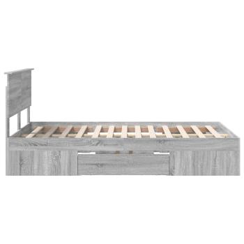 Bettrahmen Graues Sonoma 137 x 203 cm Holzwerkstoff