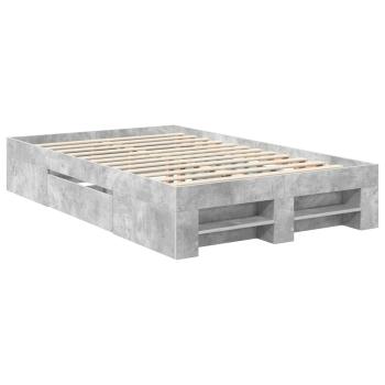 Bettrahmen mit Kopfteil Beton Grau 120 x 200 cm Holzwerkstoff