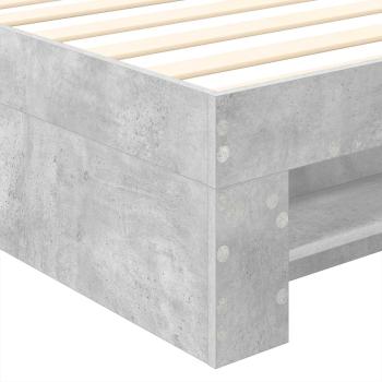 Bettrahmen mit Kopfteil Beton Grau 100 x 200 m Holzwerkstoff