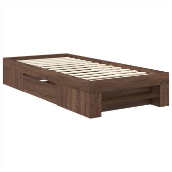 Bettrahmen Braun Eichen-Optik 100 x 200 m Holzwerkstoff