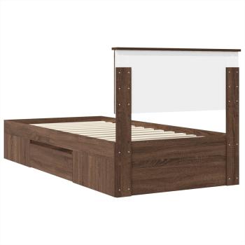 Bettrahmen Braun Eichen-Optik 100 x 200 m Holzwerkstoff