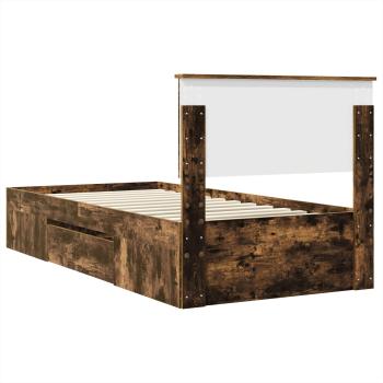Bettrahmen Geräucherte Eiche 90 x 200 cm Holzwerkstoff