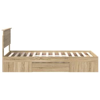 Bettrahmen mit Kopfteil Sonoma-Eiche 90 x 200 cm Holzwerkstoff