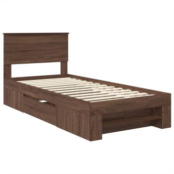 Bettrahmen Braun Eichen-Optik 90 x 200 cm Holzwerkstoff