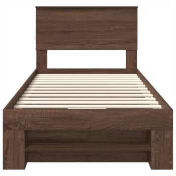 Bettrahmen Braun Eichen-Optik 90 x 200 cm Holzwerkstoff