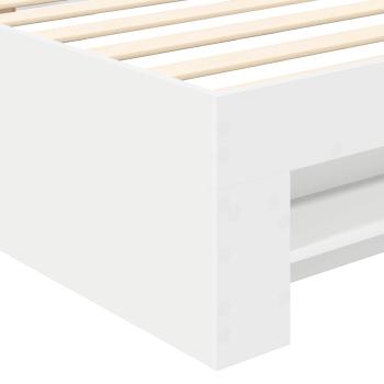 Bettrahmen mit Kopfteil Weiß 80 x 200 cm Holzwerkstoff