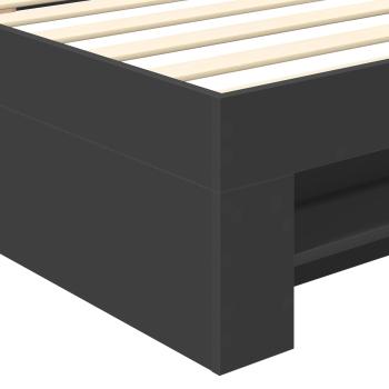 Bettrahmen mit Kopfteil Schwarz 80 x 200 cm Holzwerkstoff