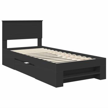 Bettrahmen mit Kopfteil Schwarz 80 x 200 cm Holzwerkstoff