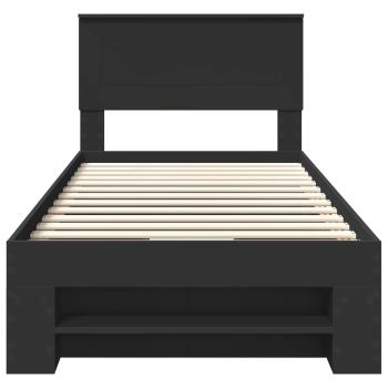 Bettrahmen mit Kopfteil Schwarz 80 x 200 cm Holzwerkstoff