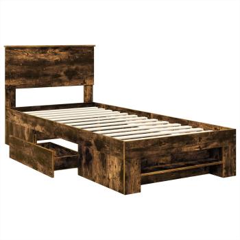Bettrahmen Geräucherte Eiche 80 x 200 cm Holzwerkstoff