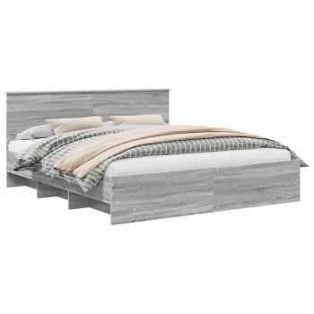 Bettrahmen Graues Sonoma 200 x 200 cm Holzwerkstoff