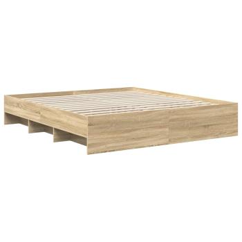 Bettrahmen mit Kopfteil Sonoma-Eiche 180 x 200 cm Holzwerkstoff