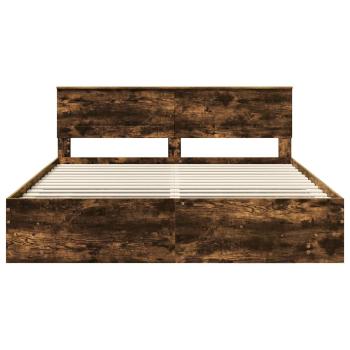 Bettrahmen Geräucherte Eiche 180 x 200 cm Holzwerkstoff