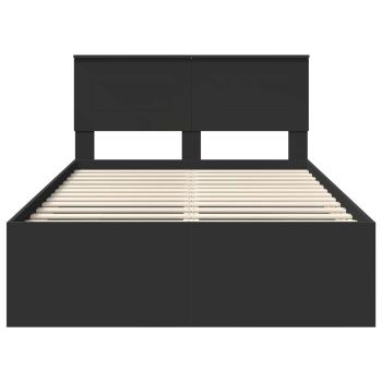 Bettrahmen mit Kopfteil Schwarz 137 x 203 cm Holzwerkstoff