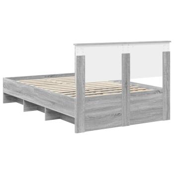 Bettrahmen Graues Sonoma 137 x 203 cm Holzwerkstoff
