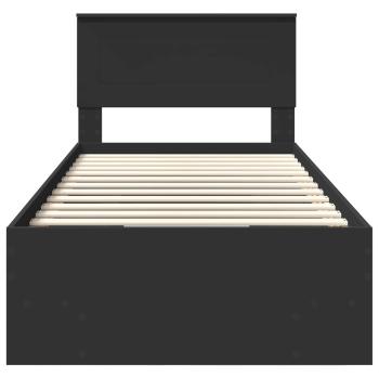 Bettrahmen mit Kopfteil Schwarz 120 x 123 cm Holzwerkstoff