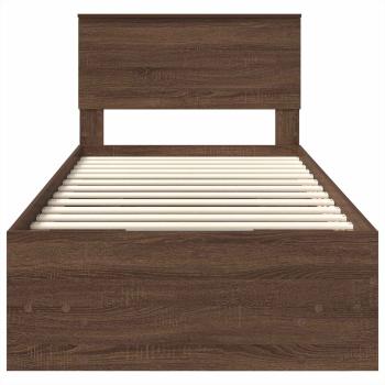 Bettrahmen Braun Eichen-Optik 120 x 123 cm Holzwerkstoff