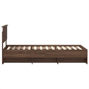 Bettrahmen Braun Eichen-Optik 120 x 123 cm Holzwerkstoff