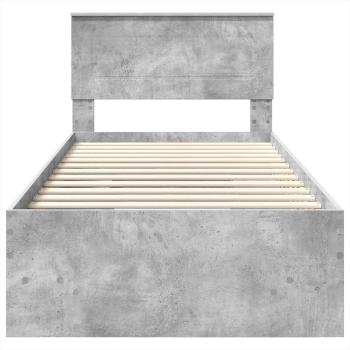 Bettrahmen mit Kopfteil Beton Grau 90 x 200 cm Holzwerkstoff