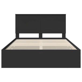 Bettrahmen mit Schubladen Schwarz 150 x 200 cm Ingenieurs Holz