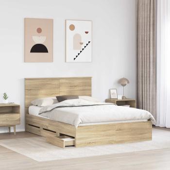 Bettrahmen Sonoma-Eiche 140 x 190 cm Ingenieurs Holz