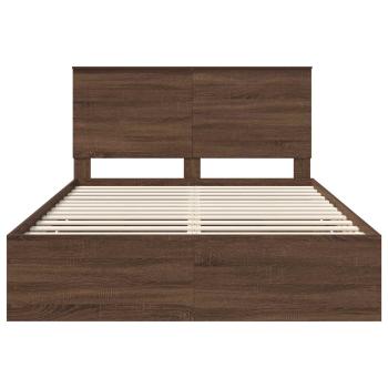 Bettrahmen Braun Eichen-Optik 140 x 190 cm Ingenieurs Holz