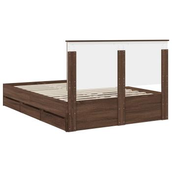 Bettrahmen Braun Eichen-Optik 140 x 190 cm Ingenieurs Holz