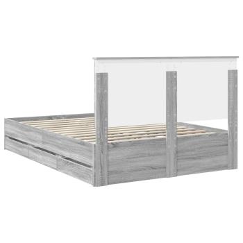 Bettrahmen Graues Sonoma 140 x 200 cm Ingenieurs Holz