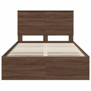 Bettrahmen Braun Eichen-Optik 135 x 190 cm Ingenieurs Holz