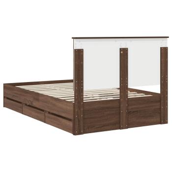 Bettrahmen Braun Eichen-Optik 135 x 190 cm Ingenieurs Holz