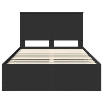 Bettrahmen mit Schubladen Schwarz 120 x 200 cm Ingenieurs Holz