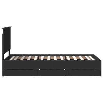Bettrahmen mit Schubladen Schwarz 100 x 200 cm Ingenieurs Holz