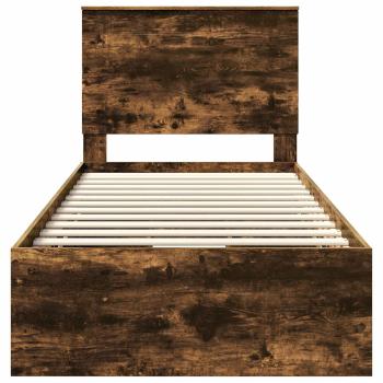 Bettrahmen Geräucherte Eiche 90 x 190 cm Ingenieurs Holz