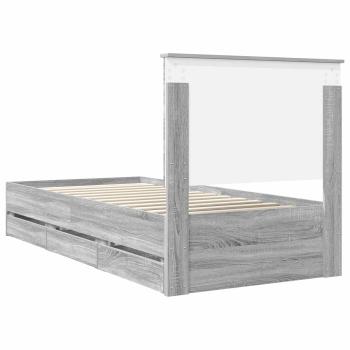 Bettrahmen Graues Sonoma 90 x 190 cm Ingenieurs Holz
