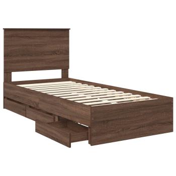 Bettrahmen Braun Eichen-Optik 90 x 190 cm Ingenieurs Holz