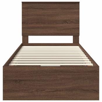 Bettrahmen Braun Eichen-Optik 90 x 190 cm Ingenieurs Holz