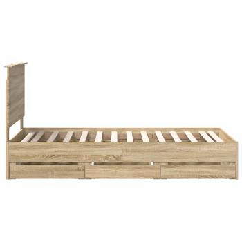 Bettrahmen Sonoma-Eiche 75 x 190 cm Ingenieurs Holz